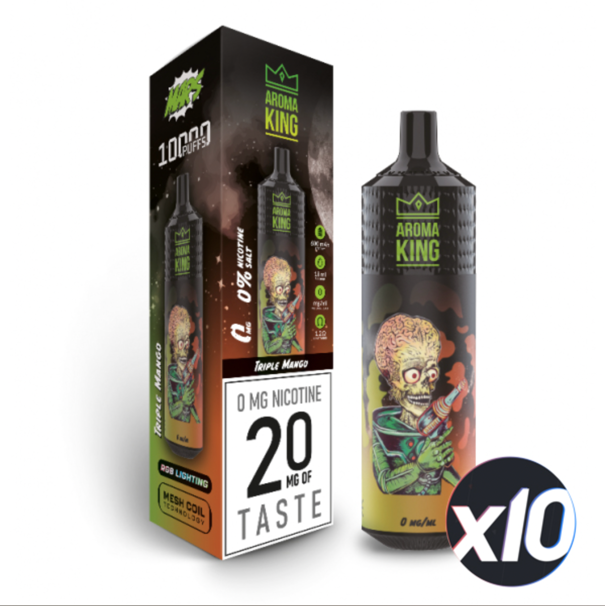 PackX10 - AROMA KING - Triple Mango - 10 000 taffs